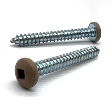 #6x1/2" Pan Head Square Drive Type AB Sheet Metal Screw Tan Painted Head Zinc