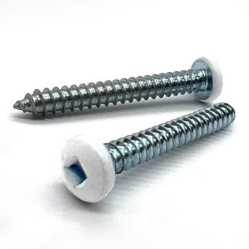 #10x1/2" Pan Head Square Drive Type AB Sheet Metal Screw White Painted Head Zinc