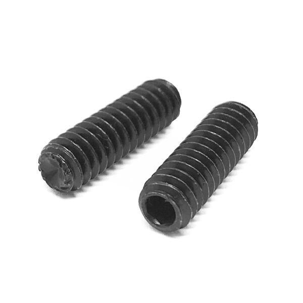 M8-1.25x20 Class 45H Knurled Cup Point Allen Socket Set Screws Black Oxide
