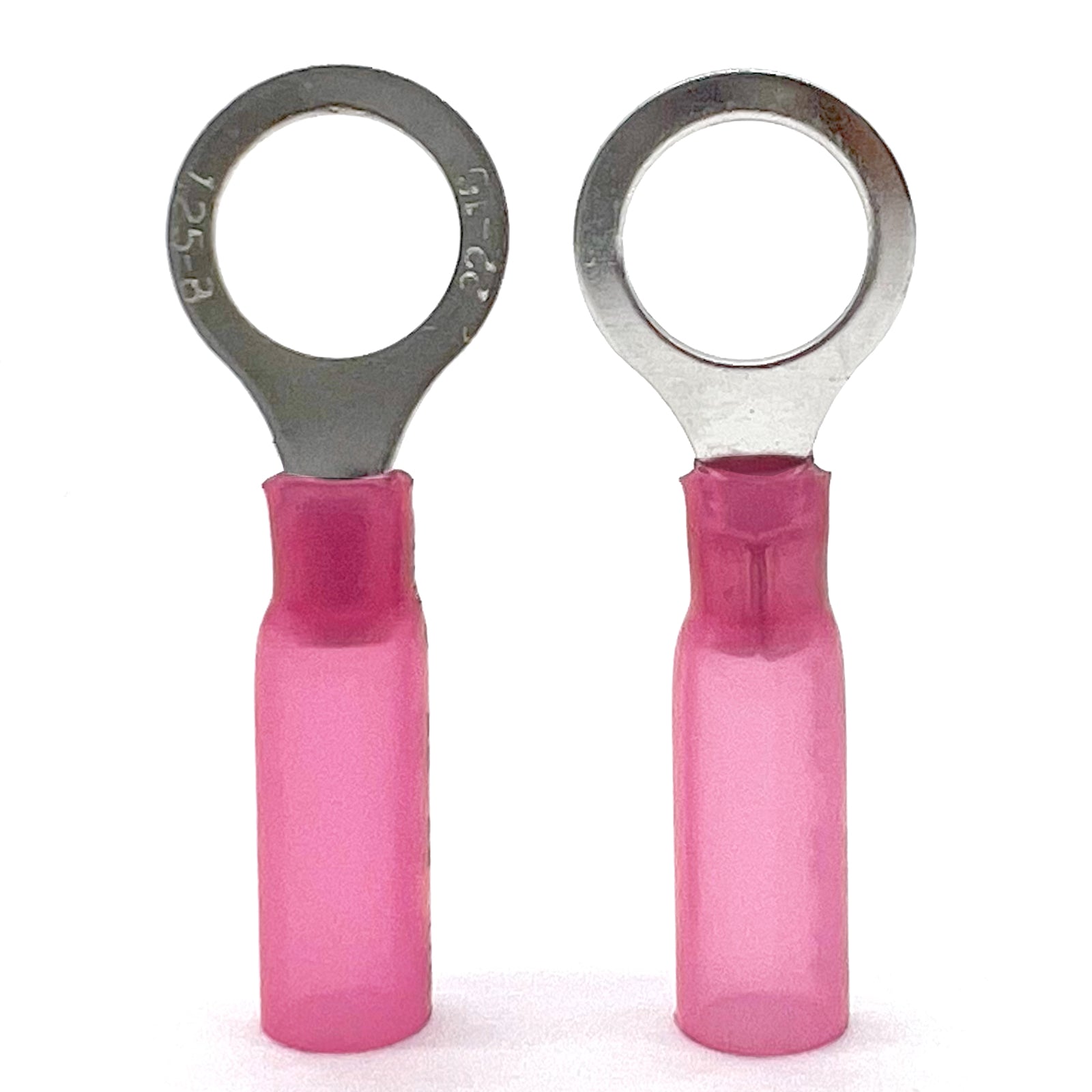 Red Heat Shrink Marine Grade 1/4" Diameter Ring Connectors, AWG 22-16