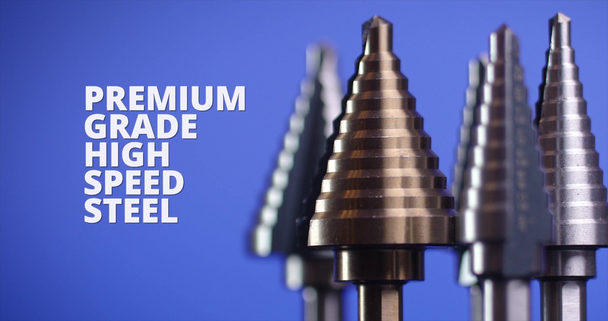 #1 HSS Quick Change Hex Shank Step Drill Bit (1/8"- 1/2 by 1/32")