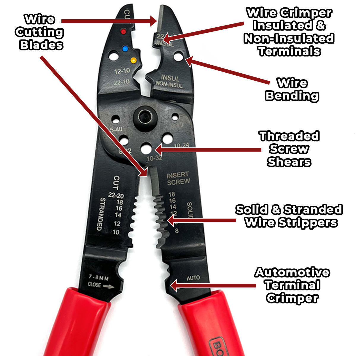 7 in 1 Electric Wire Multi-Tool Stripper Crimper Bender Cutter Pliers