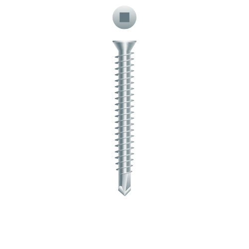 #6 Strong-Point Trim Head 6-20 x 2-1/4, SQ, Zinc Finish