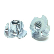 #10-32x5/16" Steel 3 Prong T Nuts Zinc Clear