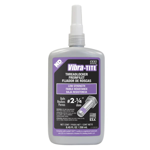 Vibra-Tite 111, Low Strength Threadlocker, 250ml Bottle