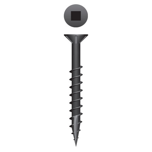 #8 Strong-Point Flat Head w/Nibs 8 x 1, SQ, Type '17', Black Oxide