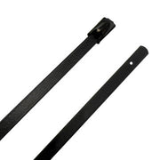 5.8" 300lb 316 Stainless Steel Zip Cable Tie Black Polyester Coated