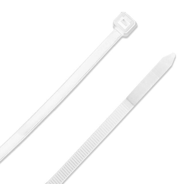 5.7" - 40LBS Natural Nylon Cable Zip Ties White