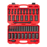 1/2 Inch Drive Deep 6-Point Impact Socket Set with Case, 45-Piece (5/16 - 1-1/4 in., 8-32 mm)