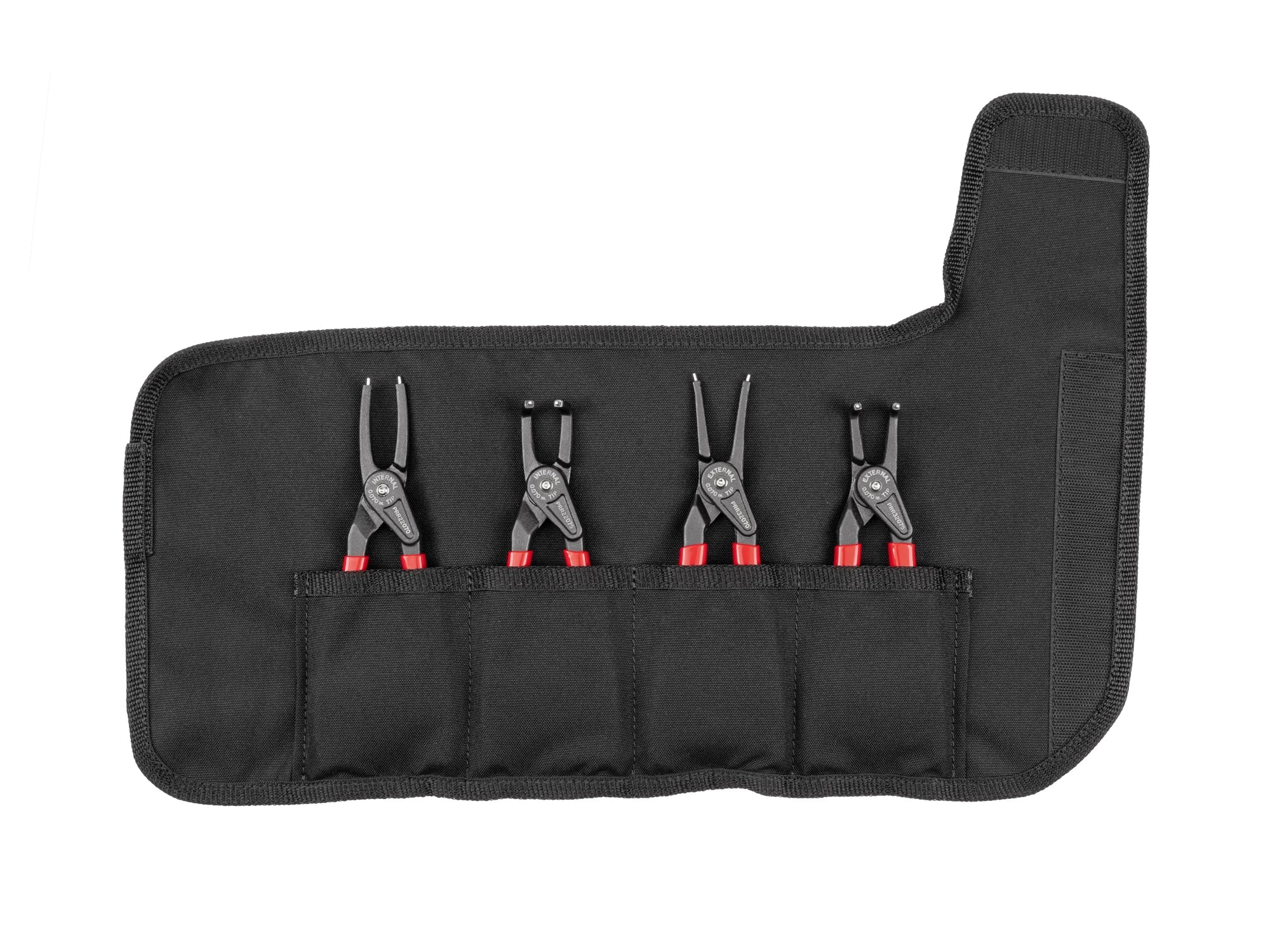 7 Inch Internal and External Retaining Ring Pliers Set with Roll, 4-Piece (0.070 in. Tips)