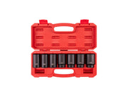 1/2 Inch Drive Deep 6-Point Axle Nut Impact Socket Set with Case, 7-Piece (29 - 38 mm)