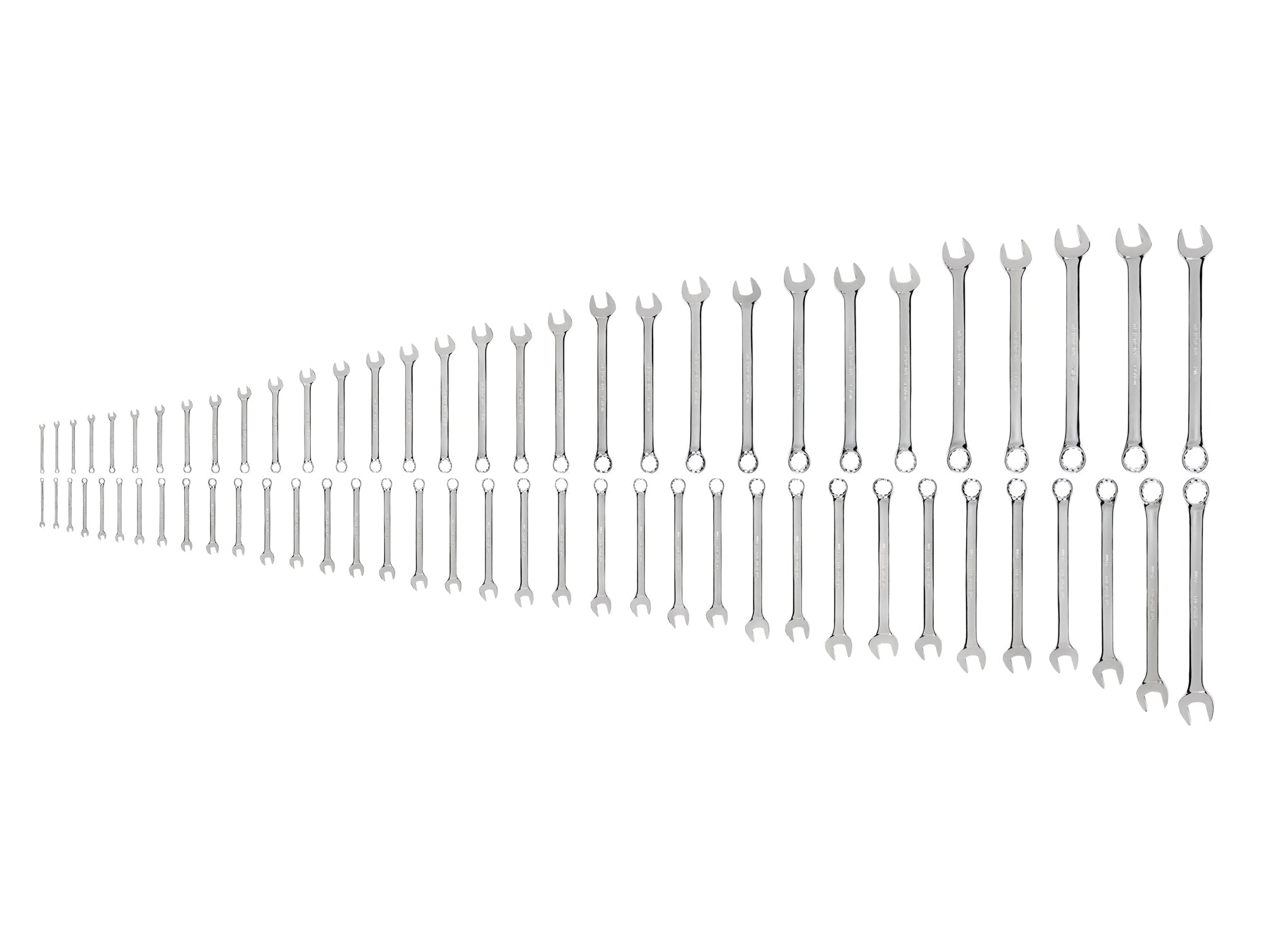 Combination Wrench Set, 67-Piece (1/4-2 in., 6-50 mm, Common Sizes)