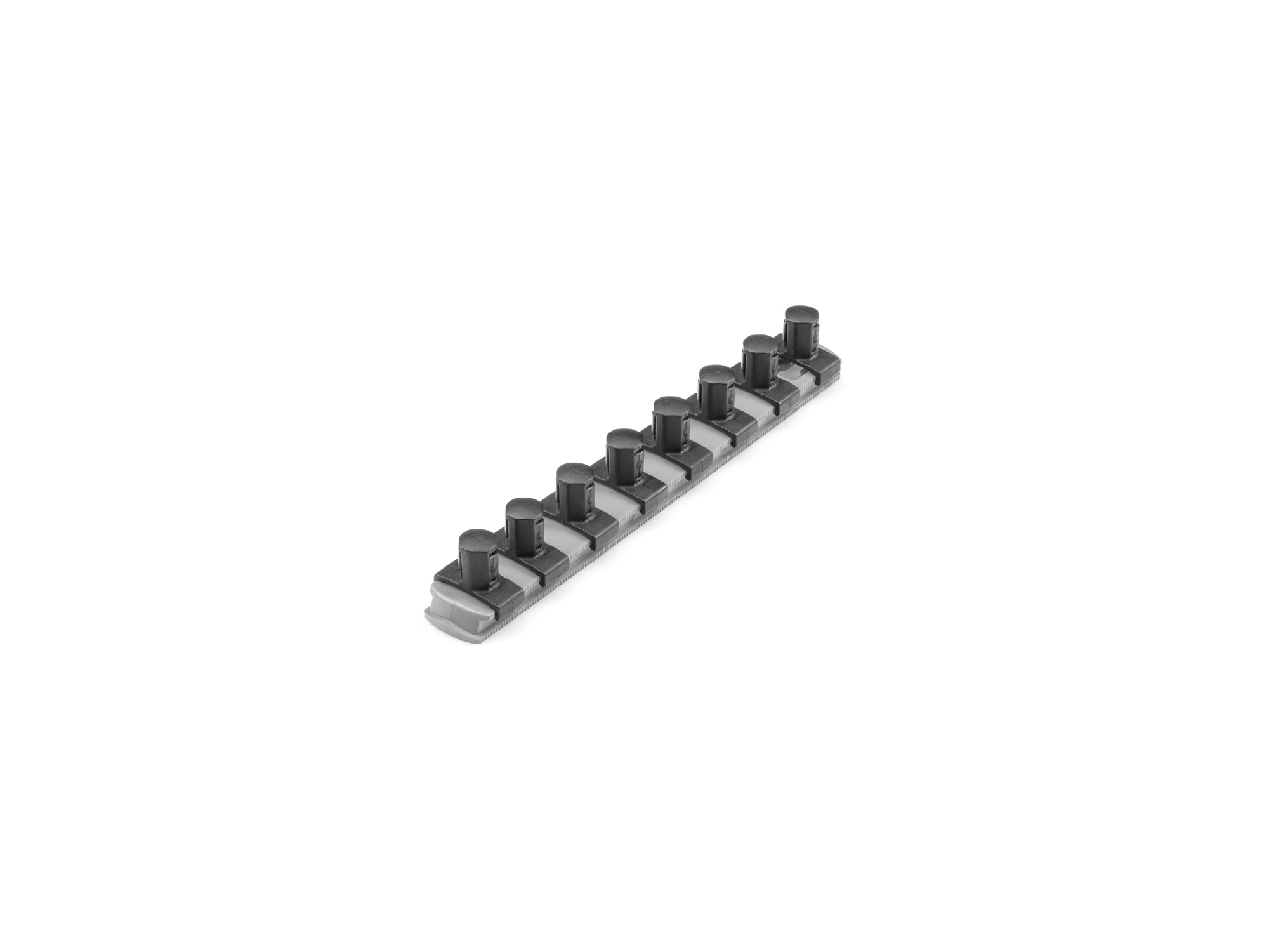 1/2 Inch Drive x 8 Inch Socket Rail, 8 Clips (Gray)