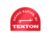 Tekton Grand Rapids Sticker, Matte Mirror Red (2.8 x 2.2 in.)