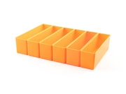 2 x 8 Inch Organizer Bin Set, 6-Piece (Orange)