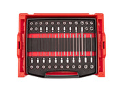 3/8 Inch Drive Standard and Long Bit Socket Set with Open Top Drawer and Rack (46-Piece)