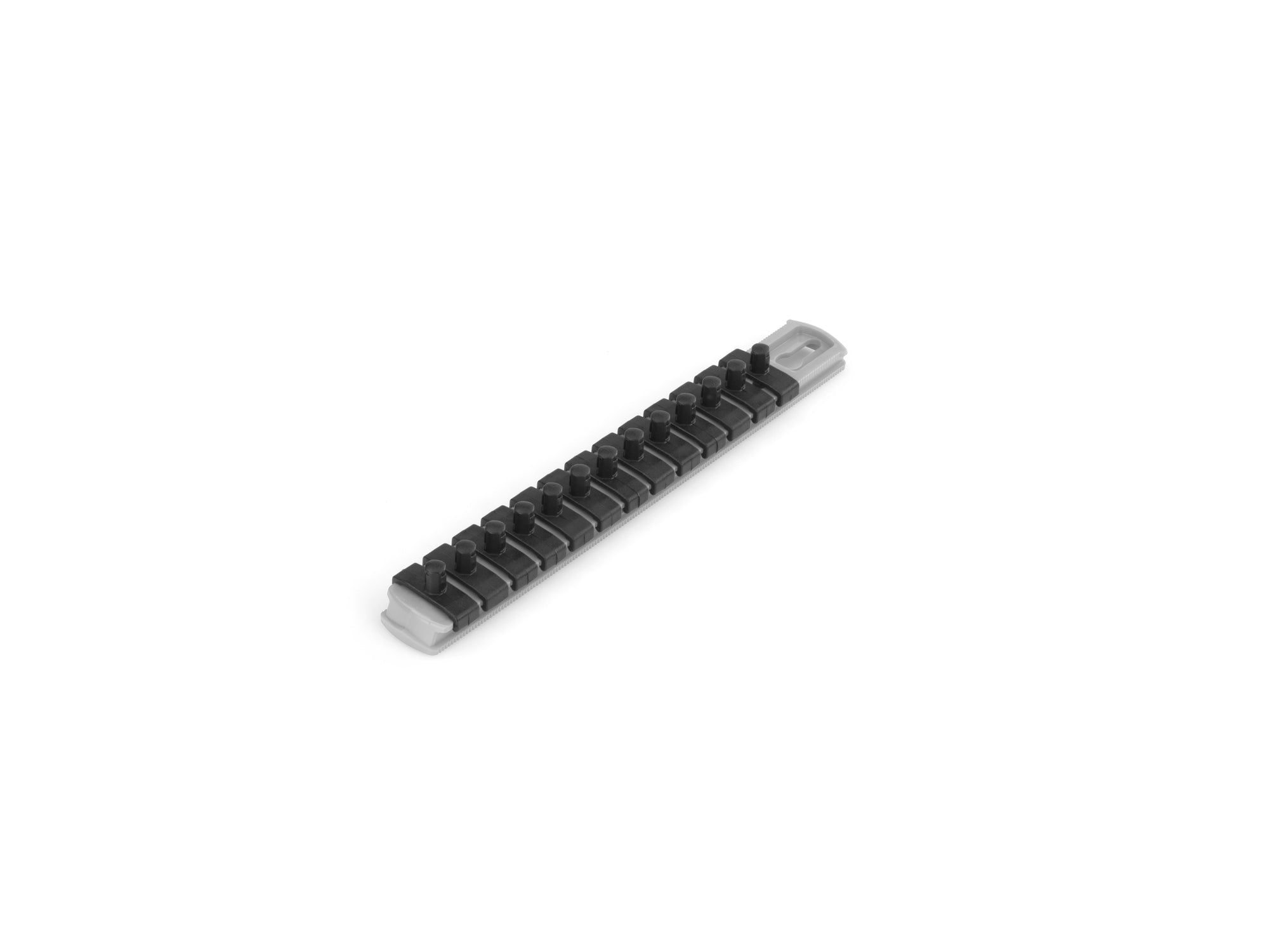 1/4 Inch Drive x 8 Inch Socket Rail, 13 Clips (Gray)