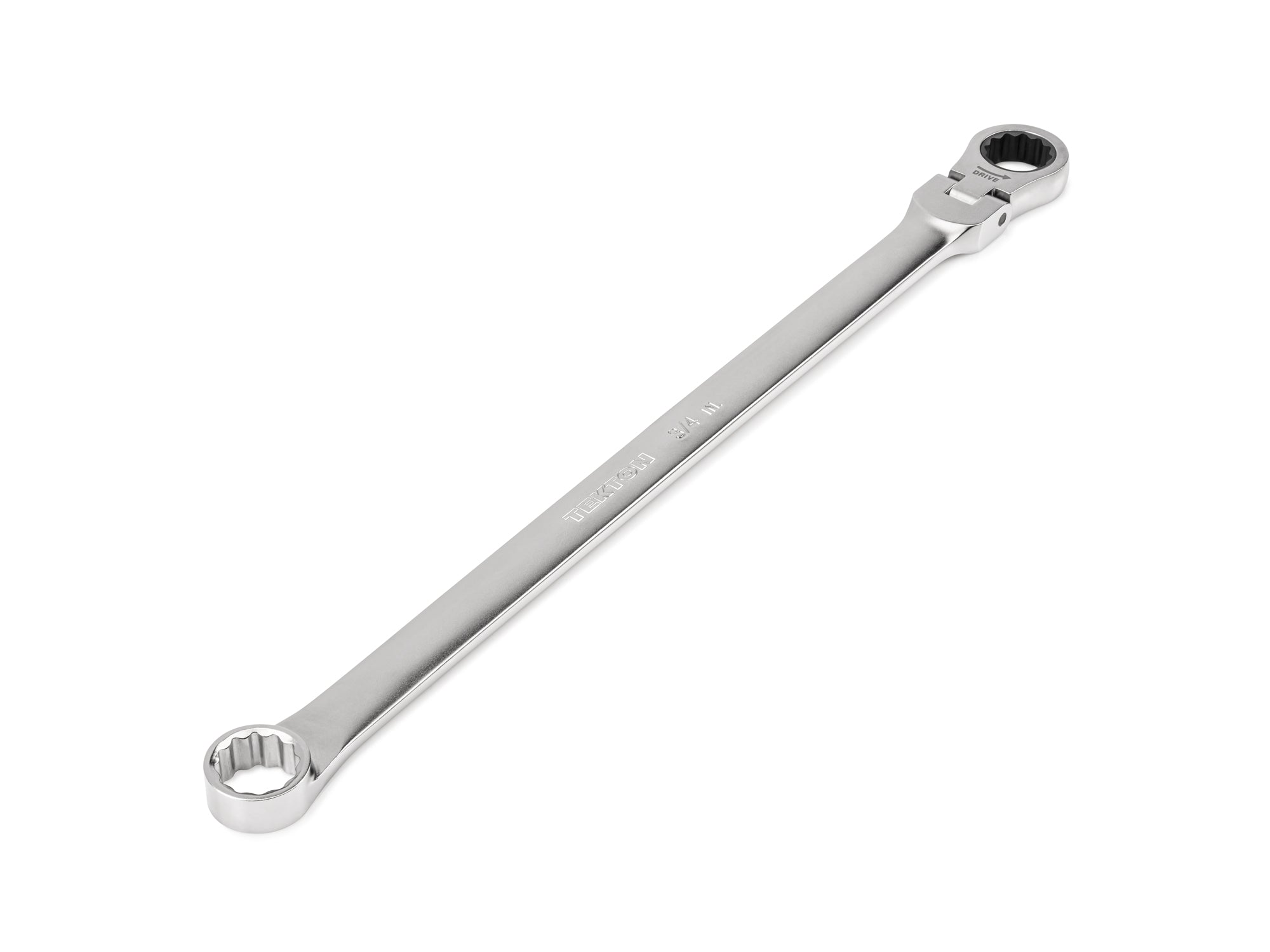 3/4 Inch Long Fixed/Flex Head 12-Point Ratcheting Box End Wrench
