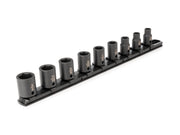 3/8 Inch Drive Shallow 6-Point Impact Socket Set with Rail, 9-Piece (5/16 - 3/4 in.)