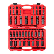 3/8 Inch Drive Shallow and Deep 6-Point Impact Socket Set with Case, 72-Piece (1/4 - 1 in., 6 - 24 mm)