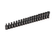 3/8 Inch Drive Shallow 6-Point Universal Joint Impact Socket Set, 19-Piece (6 - 24 mm)