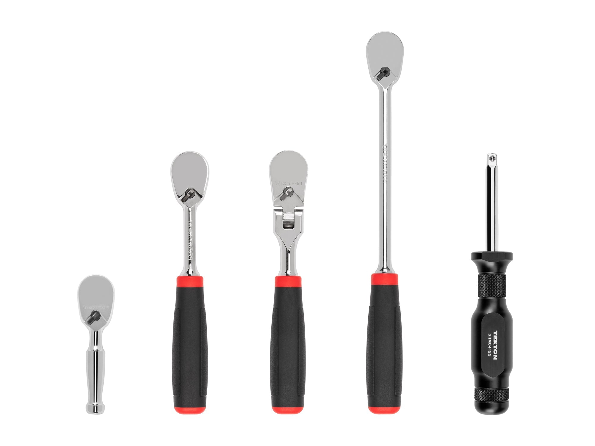 1/4 Inch Drive Non-Quick-Release Comfort Grip Ratchet and Spinner Handle Set (5-Piece)