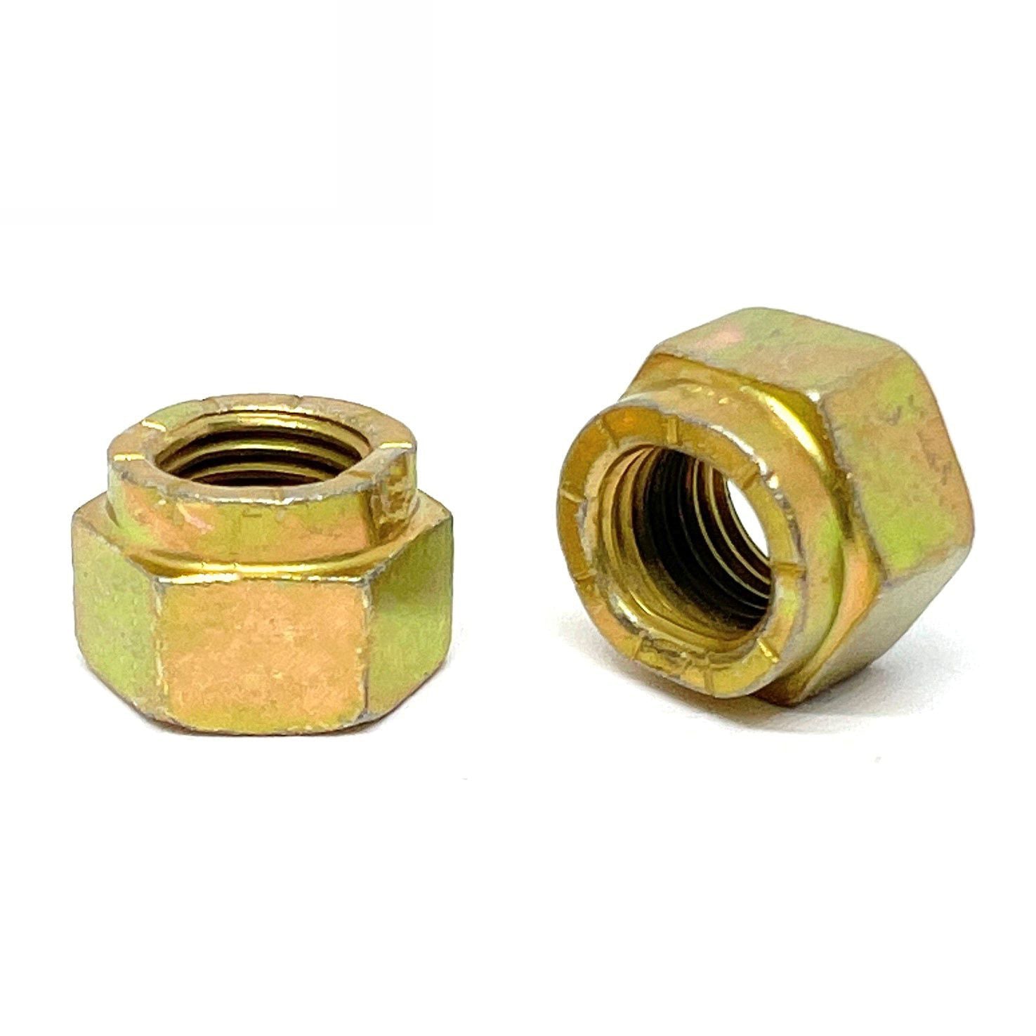 3/8"-24 Grade L-9 Hex Collar Locknuts USA Zinc Yellow