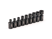 3/8 Inch Drive Shallow 6-Point Universal Joint Impact Socket Set, 9-Piece (5/16 - 3/4 in.)