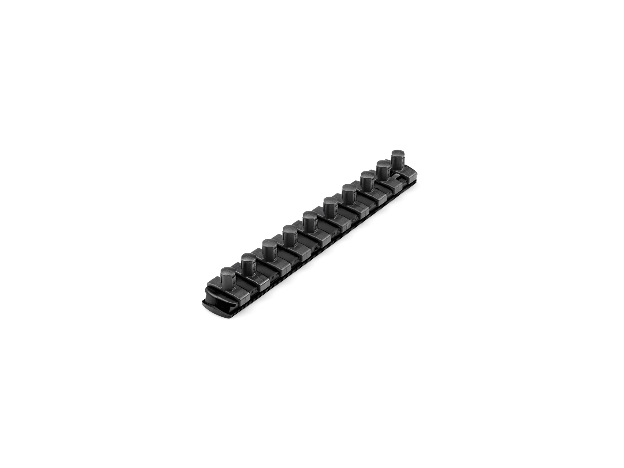 3/8 Inch Drive x 8 Inch Socket Rail, 10 Clips (Black)