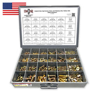 Inch Grade 8 Hex Cap Screws, Nuts, and Washers Zinc Yellow USA Made Hardware  - 1269 PCS