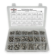 Inch 18-8 Stainless Steel Button Head Socket Cap Screws Assortment - 211 PCS