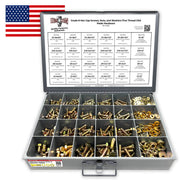 Inch Grade 8 Hex Cap Screws, Nuts, and Washers Fine Thread Zinc Yellow USA Made Hardware Fine Thread - 1269 PCS