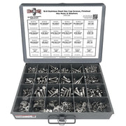 Inch 18-8 Stainless Hex Cap Screws, Hex Nuts, Flat & Lock Washers - 574 PCS