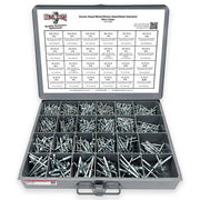 Dome Head Blind Pop Rivets Steel/Steel Mandrel Zinc Clear Assortment - 1001PCS