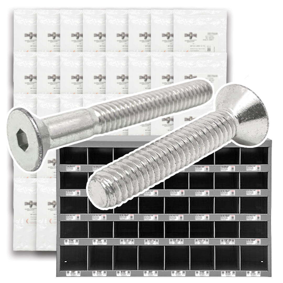 316 Stainless Steel Flat Head Socket Cap Screws - 1656 PCS