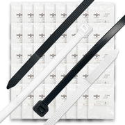 Nylon Cable Zip Ties UV Resistant Black & White Nylon - 900 PCS