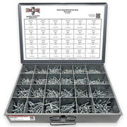 Dome Head Blind Pop Rivets Steel/Steel Mandrel Zinc Clear Assortment - 2036 PCS