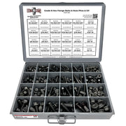 Inch Grade 8 Hex Flange Frame Bolts & Lock Nuts Black Assortment - 352 PCS