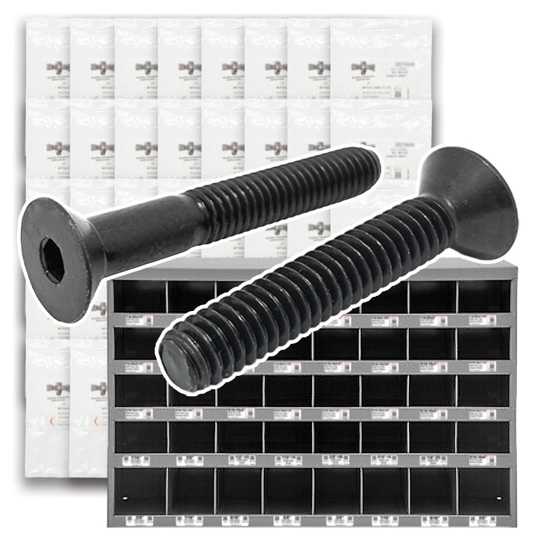Alloy Flat Head Socket Cap Screws Black Oxide- 1656 PCS