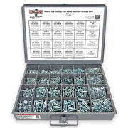 Metric Flat Machine Screws Zinc Clear Assortment - 3371 PCS