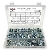 Metric Class 10.9 Hex Cap Screws, Hex Nuts, Flat & Lock Washers - 341 PCS