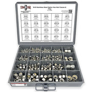 Inch Stainless Steel Nylon Insert Hex Nut Coarse & Fine - 490 pcs