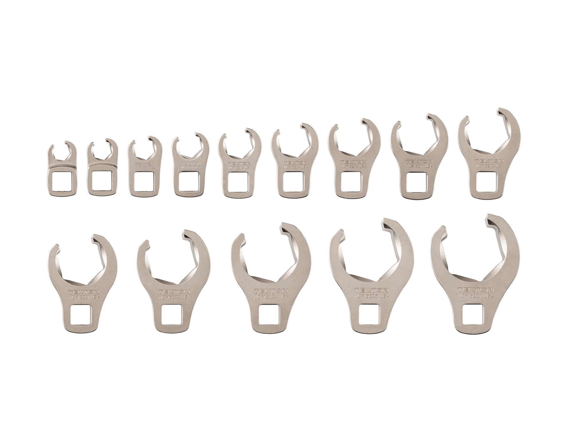 3/8 Inch Drive 6-Point Flare Nut Crowfoot Wrench Set, 14-Piece (5/16 - 1-1/16 in.)