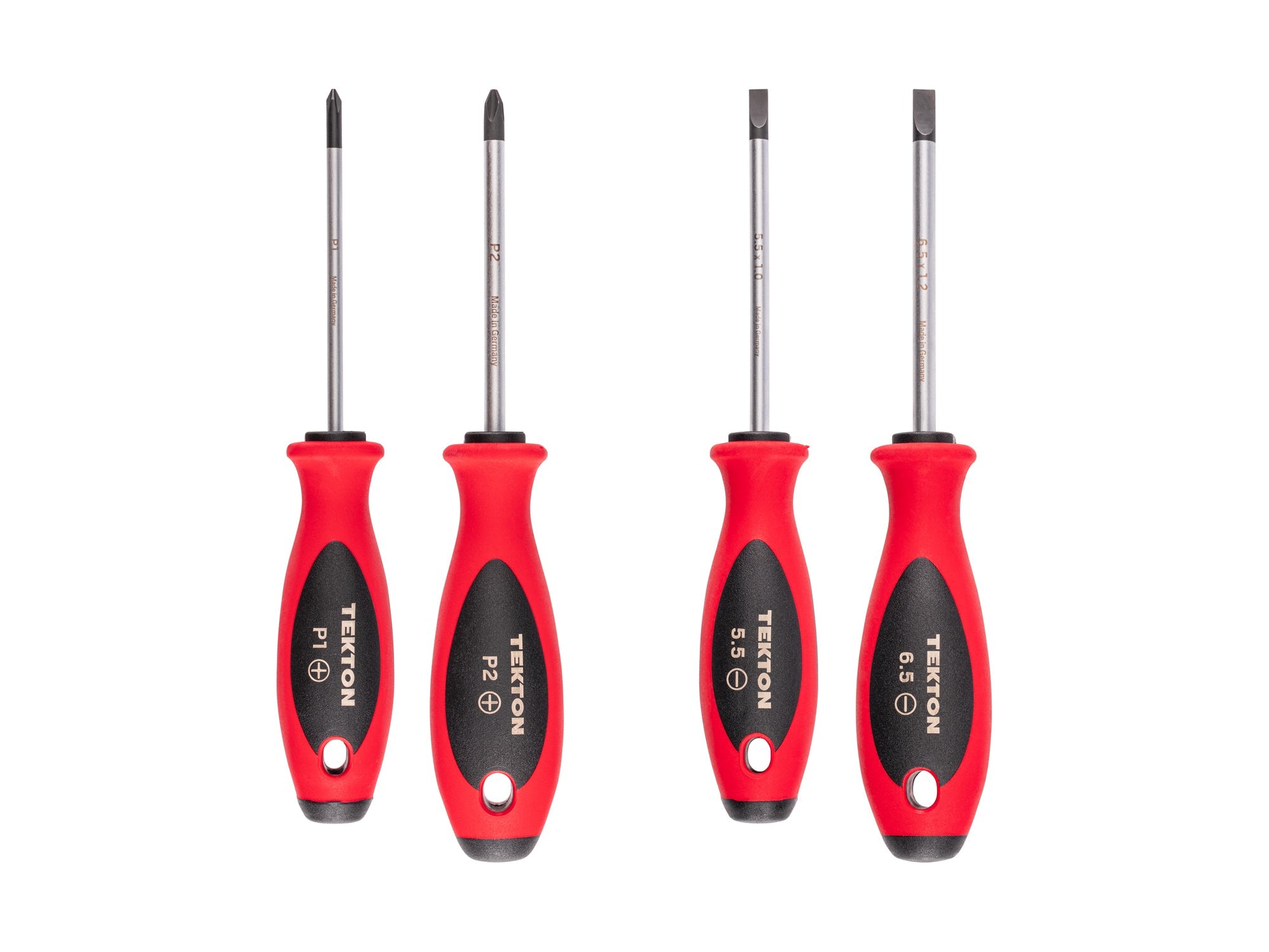 Phillips and Slotted Screwdriver Set - 4 Inch Shanks, 4-Piece (#1-#2, 5.5-6.5 mm)