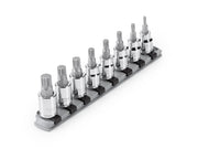 3/8 Inch Triple Square Bit Socket Set with Rail, 8-Piece (M4 - M12)