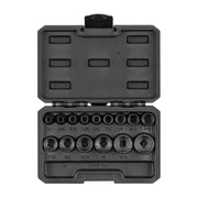 3/8 Inch Drive Shallow 12-Point Impact Socket Set with Case, 15-Piece (1/4 - 1 in.)