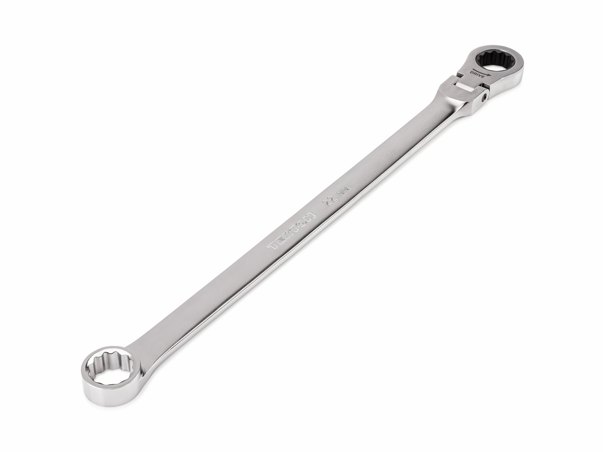 22 mm Long Fixed/Flex Head 12-Point Ratcheting Box End Wrench