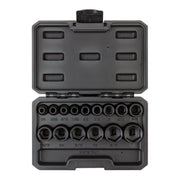 3/8 Inch Drive Shallow 6-Point Impact Socket Set with Case, 15-Piece (1/4 - 1 in.)