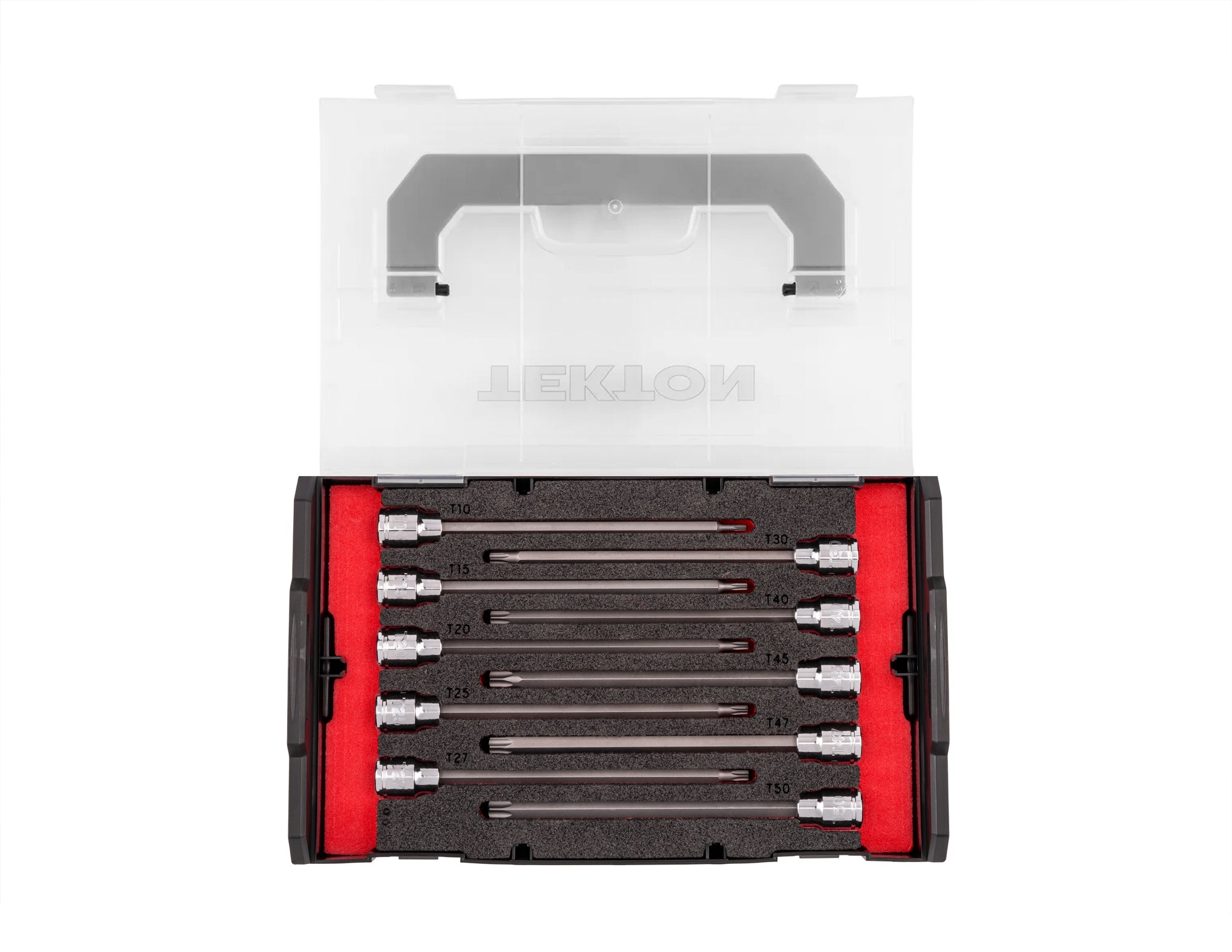 3/8 Inch Drive Long Torx Bit Socket Set with Mini Stacking Tool Box, 10-Piece (T10 - T50)