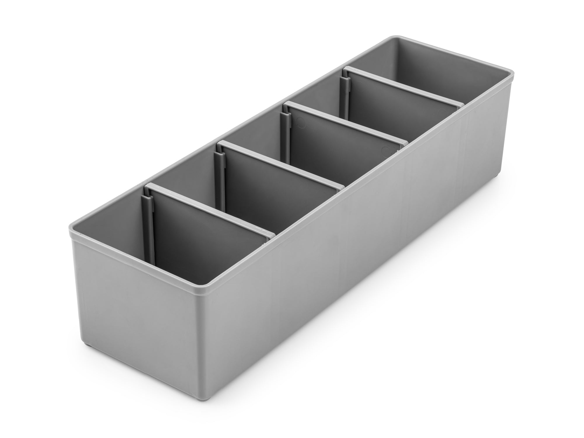 3 x 10 Inch Organizer Bin with Dividers (Gray)